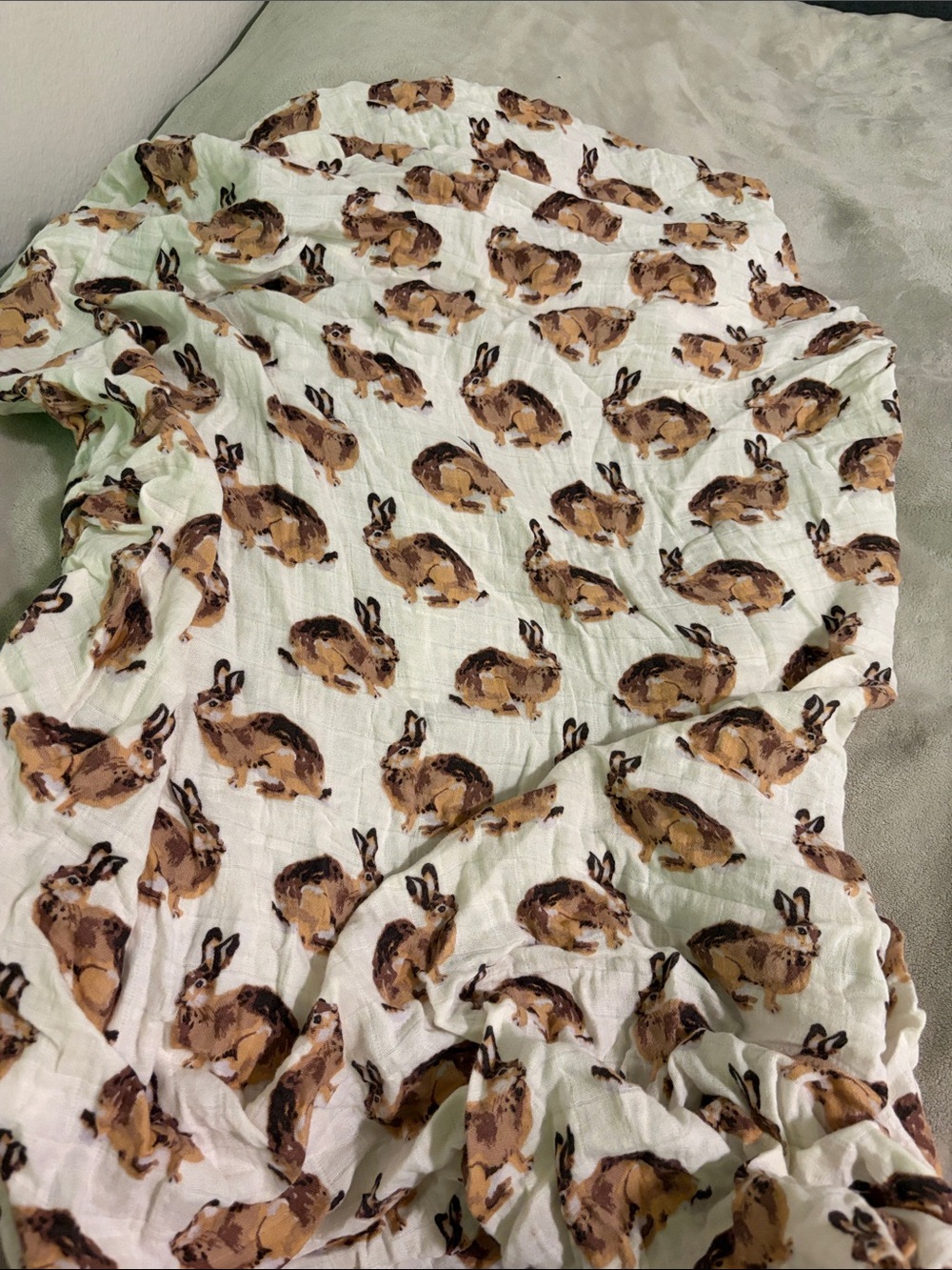 Bunny Organic Cotton Muslin Fitted Crib Sheet